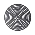 image of American Metalcraft EZ18914SP - Ez Release 14" Pizza Pan, 3/8" Holes, 18‑Gauge, Dishwasher Safe