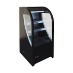 image of Excellence AC-6HC 25" Vertical Open Air Merchandiser in Black, Curved Profile, 2 Shelves, Glass Sides, 6 cu. ft.