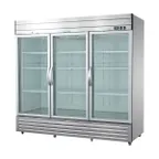 image of Excellence DSS-66CG 81" 3-Glass Door Reach-In Refrigerator, 65.5 cu. ft., Bottom Mounted