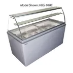 image of Excellence HBG-12HC 70" Gelato Dipping Cabinet w/ Curved Sneeze Guard