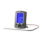 image of Taylor Precision 1471N Digital Thermometer/Timer, 32-392°F, 99 Min, Probe, 4 ft Cord, Blue LCD