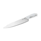 image of Taylor Precision 5248365 Chef Knife – 15-3/4" 10" Stamped High‑Carbon Steel, White Non‑Slip Handle