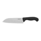 image of Taylor Precision 5248374 7" Santoku Knife, 12-1/5", Black Handle, High‑Carbon Steel, NSF