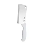 image of Taylor Precision 5248377 Cleaver Knife – 6" Blade, 11-5/8" Overall, White Handle, Carbon German Steel
