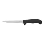 image of Taylor Precision 5248380 Boning Knife - 6" Stamped, High Carbon Steel, Black Nylon/Silicone Handle