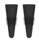 image of Taylor Precision 5316612 Black Plastic Liquor Pourer with Collar, Free Flow 2‑inch Spout, Bottle Stopper