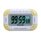 image of Taylor Precision 5862 4‑Event Digital Timer, 0.8" LCD, 12/24‑Hr Clock, 99h 59m 59s, 2 LR44 Batteries