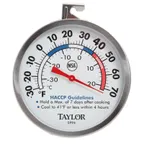 image of Taylor Precision 5994 Refrig Thermometer, 3" Dial, -30°F to 70°F, Steel, NSF, Backing, Safe Zone