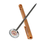 image of Taylor Precision 6092NBRBC Pocket Thermometer – 1" Dial, 5" Stem, Brown, Steel, 0-220°F, NSF