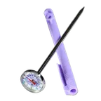 image of Taylor Precision 6092NPRBC Pocket Thermometer – 1” Dial, 5” Stem, Purple, Stainless Steel, HACCP, NSF
