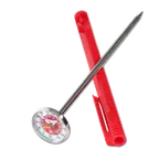 image of Taylor Precision 6092NRDBC Thermometer 1" Dial, 5" Stem, Red, 0‑220°F, Steel, NSF, Calibration Sleeve