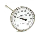 image of Taylor Precision 6235J Thermometer, 2" Dial, Stainless, 8" Stem, -10°F To 302°F, ±2°F/1°C Accuracy
