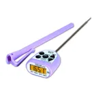image of Taylor Precision 9878EPR Pocket Thermometer – 1” LCD, -40°F to 500°F, 1.5mm Probe, 4-1/2” Stem, Purple