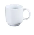 image of Yanco AC-12-P China Mug - 12 Oz Super White Porcelain, 3-1/2" Dia x 3-1/2" H, Stackable - Dozen