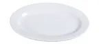 image of Yanco AC-13 - Oval Porcelain Platter 11-3/4" L x 8" W, White, Rolled Edge, Dishwasher Safe - Dozen