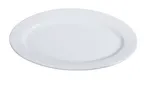 image of Yanco AC-51 - 15" x 10½" Oval Porcelain Platter, Super White, Rolled Edge, Dishwasher Safe - Dozen
