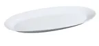 image of Yanco AC-96 Oval China Platter, 16" L x 7-3/4" W x 1-1/4" H, White Porcelain, Coupe Rim, Safe