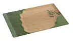 image of Yanco BA-216 Bamboo Style Rectangular Plate, 16" x 10", Melamine, Dishwasher Safe - Dozen