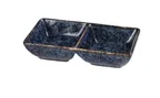 image of Yanco BL-4032 - Blue Sauce Dish, 3 oz 5.5" L x 3" W x 1.38" H, Porcelain, Dishwasher Safe - Dozen