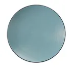 image of Yanco BM-109TL - Round Melamine Plate, 8.5" Diameter x 1" Gray & Teal Birmingham Color, Dozen
