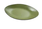 image of Yanco BM-213GR - Oval Melamine Plate, 13.5" W x 1.5" D x 8.5" H, Birmingham Green - Dozen
