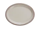 image of Yanco BR-12 Oval Ceramic Platter, Speckled, 9-1/2" L x 7-1/2" W, Dishwasher & Oven Safe - Dozen