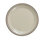 image of Yanco BR-9 Brown Speckled Ceramic Plate, 9-1/2" Round, Dishwasher/Oven/Microwave Safe, Rim - Dozen
