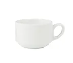 image of Yanco CA-001 - Stackable Porcelain Cup, 3-3/8" Dia x 2-3/8" H, 7 Oz White, Microwave Safe - Dozen