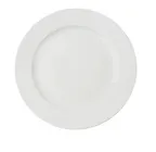 image of Yanco CA-112 Plate, 12" Dia x 1-1/8" H, White Porcelain, Rolled Edge, Rim, Microwave Safe - Dozen