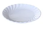 image of Yanco CAT-1015 Reusable Melamine Plate, 15.5" Round White, 14‑15" Diameter, Dishwasher Safe Tableware