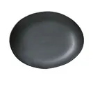 image of Yanco CH-211 - Oval Dark Green Porcelain Plate, 11" L x 9" W x 1-1/4" H, Dishwasher Safe - Dozen