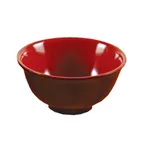 image of Yanco CR-130 Two‑Tone Rice Bowl, 8 oz Round, 4‑1/2"×2" Melamine, Black/Red Dishwasher‑Safe - Dozen