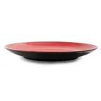 image of Yanco CR-1307 Two-Tone 7" Round Coupe Melamine Plate, Black/Red, Dishwasher Safe - Dozen