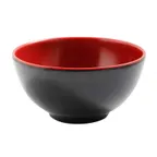 image of Yanco CR-3004 Two‑Tone Nanjing Bowl, 8 oz ¼ qt, 4‑1/2" Dia × 2" H, Black/Red Melamine - Dozen