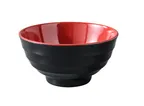 image of Yanco CR-528 Soup Bowl, 22 oz (3/4 qt), 6‑7/8" Dia × 3" H, Melamine, Black/Red - Dozen