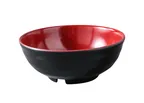 image of Yanco CR-538 Two-Tone Melamine Bowl, 46 Oz (1 Qt), 8" Dia × 3" H Black/Red Dishwasher Safe - Dozen