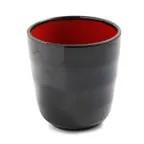 image of Yanco CR-9305 Two-Tone Melamine Tea Cups, 7 oz, 3" Dia x 3" H, Black/Red, Dishwasher Safe - Dozen