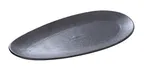 image of Yanco DB-310 Black Leaf Porcelain Plate, 10" x 4-3/4" x 3/4", Dishwasher & Microwave Safe - Dozen