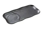 image of Yanco DB-4112 Diamond Black Plate, 12" x 6" Rectangular Porcelain Bronze 2-Comp, Dishwasher - Dozen