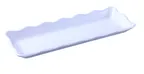 image of Yanco DC-6013W Serving Tray – 13-1/2" x 5-1/4" x 1" Rect Melamine, White, Scalloped, Tabletop Display