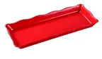 image of Yanco DC-6014R Serving Tray, Rectangular 14" x 5-1/4" x 1", Scalloped Edge, Red Melamine