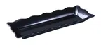 image of Yanco DC-6117B Rectangular Serving Tray, 17½" x 6¾" x 2" Melamine, Black, Scalloped Edge Design