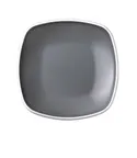image of Yanco DI-108 Square Melamine Plate, 8" x 8" x 1-1/4", Grey Inside White Outside - Dozen