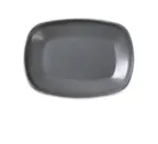 image of Yanco DI-208 - Rectangular Melamine Plate, 8" x 5-3/4" x 1-1/2", Grey Inside White Outside - Dozen