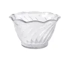 image of Yanco DS-005C - 6 Oz Round Flower‑Shaped Clear Plastic Dessert Dish - Dozen