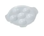 image of Yanco ESC-8 Escargot Plate, 8" Porcelain, White, 6 Holes, Dishwasher/Oven/Microwave Safe - Dozen
