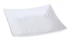 image of Yanco FU-1107 Fuji Plate, Square 7-1/2" x 7-1/2" Porcelain Bone White, Dishwasher Safe - Dozen