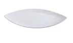 image of Yanco FU-213 - Fuji Dish Plate, 13" x 7" Oval Leaf‑Shape Porcelain, Bone White, Dishwasher Safe - Dozen