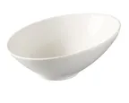 image of Yanco FU-608 - 8" Bone White Porcelain Slanted Oblong Bowl, 16 oz - Dozen