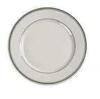 image of Yanco GB-22 Green Band Round Ceramic Plate, 8-3/8" Diameter, Dishwasher Oven Safe - Dozen